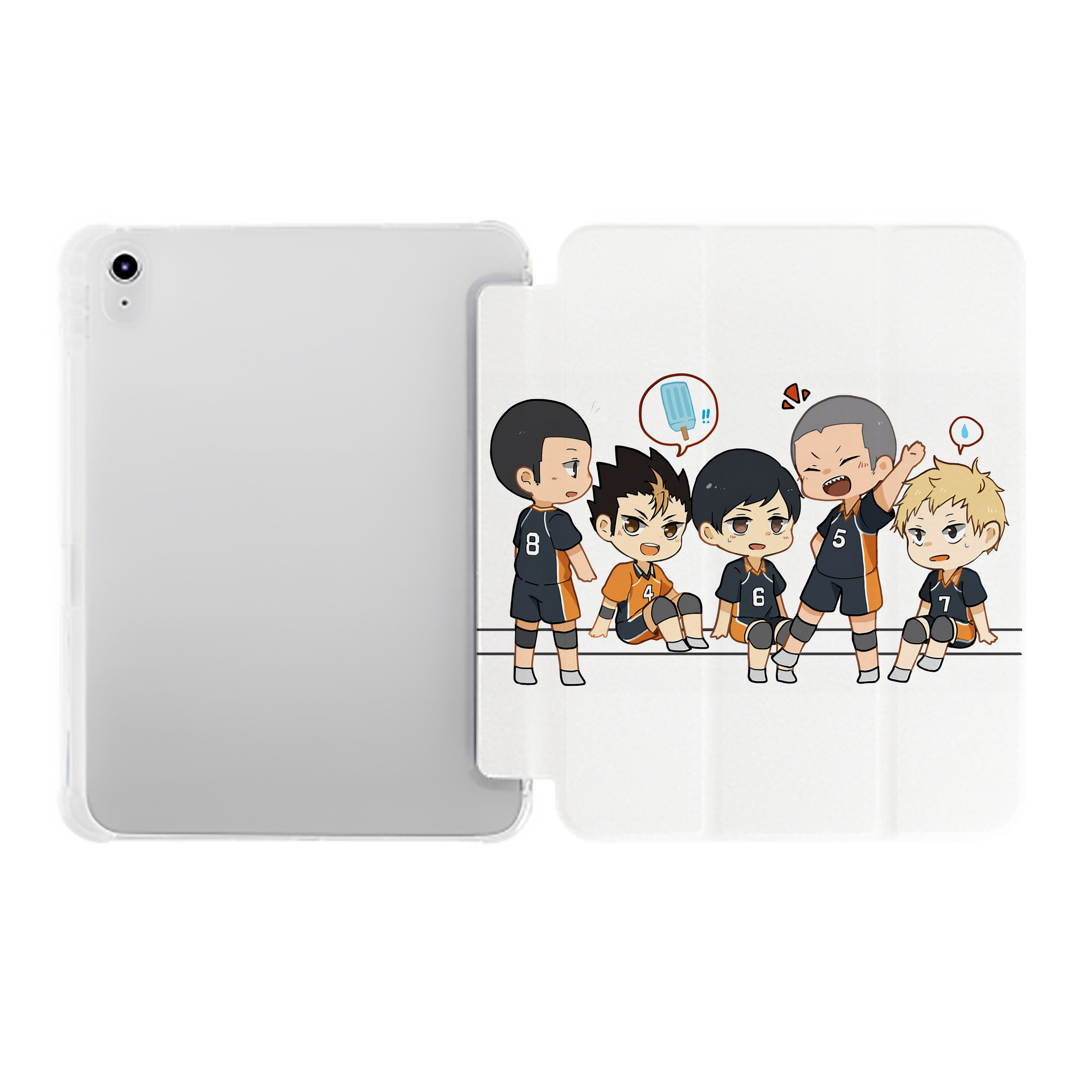 （画像用） ハイキュー!! Haikyu!! IPad ケース ペン収納付き 三つ折りスタンド PUレザー×シリコン 対応機種9.5/10.5/10.9インチ